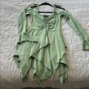 Current Mood Sage Green Cotton Blend Top